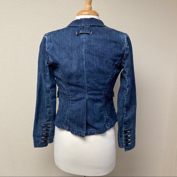 Anthropologie Louie Denim Jean Jacket Blazer 0 - Picture 3 of 9